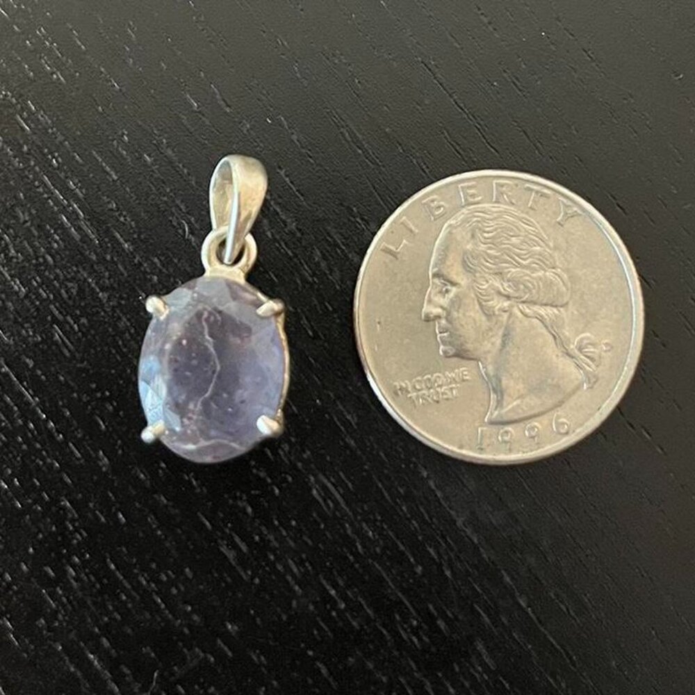 Iolite sunstone pendant set in sterling silver! ✨